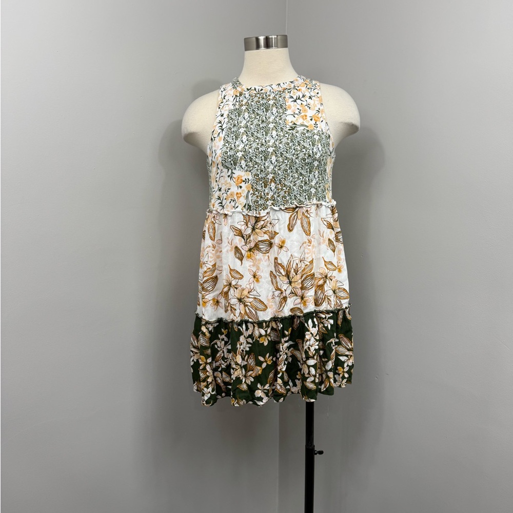 Coco + Jaimeson White/Green Print Dress